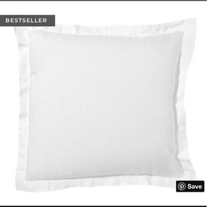 PB White Belgian Flax Linen Euro Sham Pillow Case2